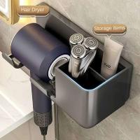 Organizador para secador de pelo, soporte para alisador de pared con aire acondicionado, estante, soporte para cepillo de pelo, accesorios de baño - details 4