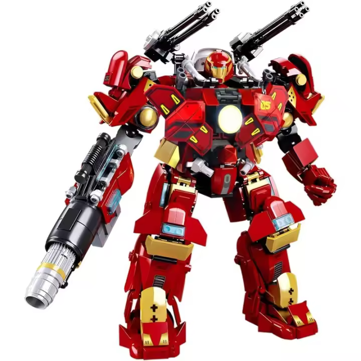 Juego de bloques de construcción transformadores de robot Mech para adultos, kit de construcción de modelo Mech de soldado de héroe de la justicia del guerrero de la ciudad, juguetes de robots creativos geniales, regalo para adolescentes y niños, 588 piez - 1