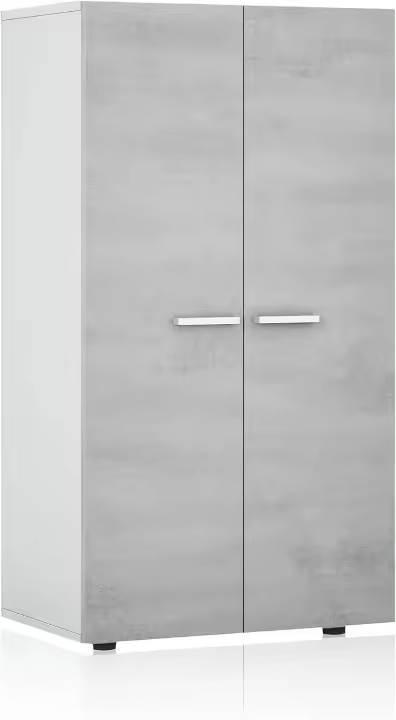Zapatero Estrecho Modelo Star Acabado en Blanco Brillo y Cemento Medidas 103 cm x 55 cm x 36 cm - 1