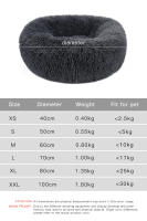 Cama de Peluche para Perros Grande Dulce Redondo para Cachorros Lavable para Mascotas - details 0