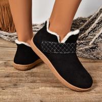 Zapatos planos de algodón gruesos de terciopelo para mujer, calzado informal cálido de algodón, talla grande, novedad de invierno de 2024 - details 2