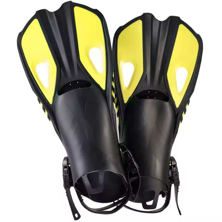 Aletas De Natación Ajustables De Silicona Para Adultos Y Niños Zapatos De Nado Cortos Para Diversión Y Viajes Talla Abierta Unisex - 1