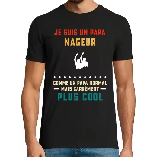 sincro nadador papá normal papá,Camiseta de Pádel Divertido, ropa para exteriores - 1