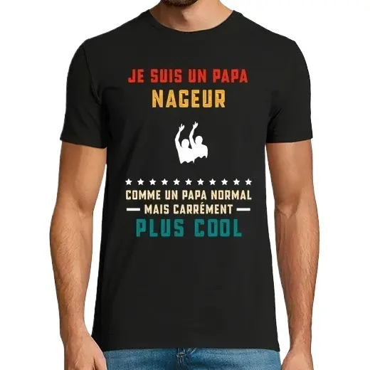 sincro nadador papá normal papá,Camiseta de Pádel Divertido, ropa para exteriores - 1