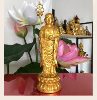 Estación Ongsha, Bodhisattva, solemne, Montaña Jiuhua, artesanías de resina Golden Ksitigarbha, adornos auspiciosos, estatuas de Buda y - details 5