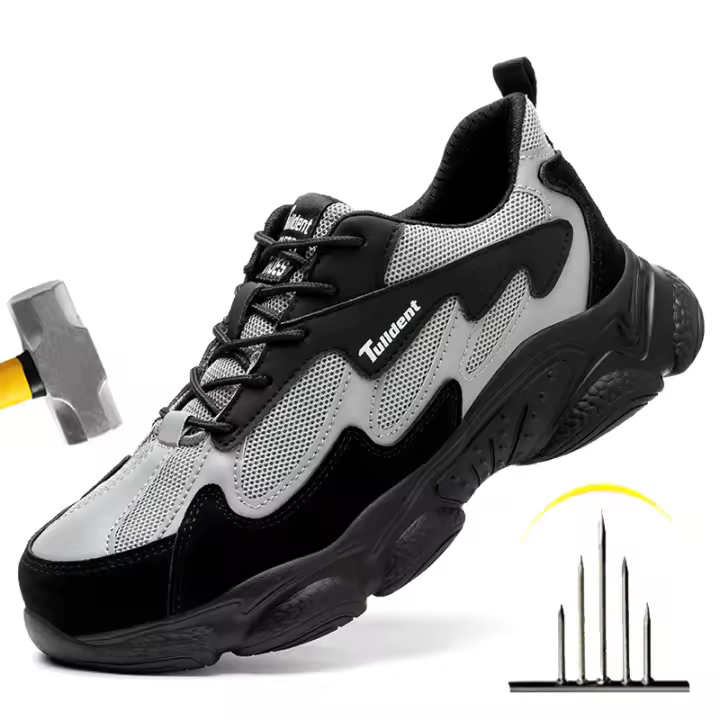 Zapatos de seguridad para hombres, zapatillas de trabajo a prueba de perforaciones con punta de acero indestructible, moda, protección, seguridad. - 1