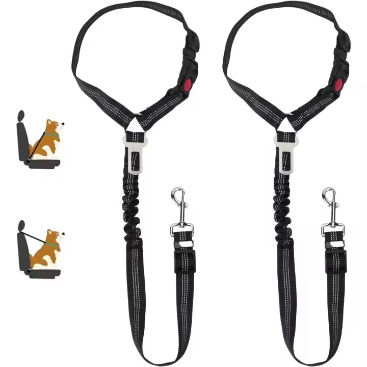 Cinturón de Seguridad para Perro, Cinturón Ajustable para Coche, 2 Unidades - 1