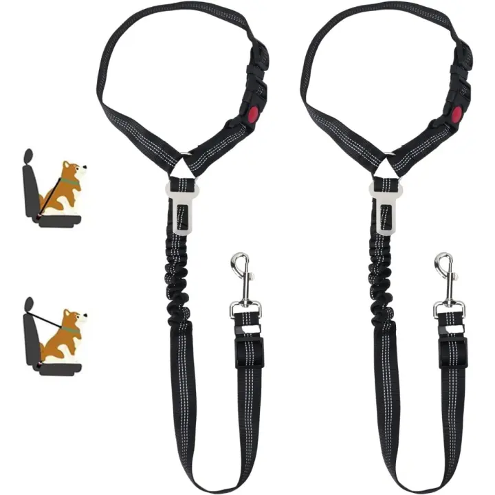 Cinturón de Seguridad para Perro, Cinturón Ajustable para Coche, 2 Unidades - 1