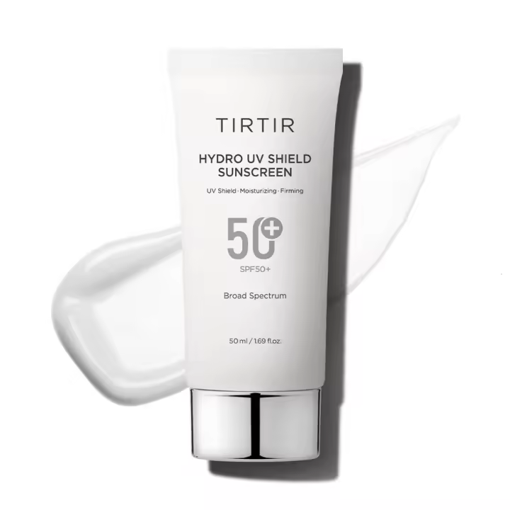 Protector solar TIRTIR Hydro UV Shield |   Protección SPF 50+ UVA/UVB, liviano, sin reflejos blancos, no graso, protector solar coreano, 1.69 Fl - 1
