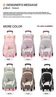 Mochila escolar con ruedas desmontables para niña de primaria, mochila con ruedas grande para secundaria, artículos de regreso a la escuela - details 3