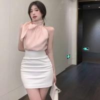 Falda coreana versátil Y2K, faldas cortas ajustadas sexis vintage de cintura alta finas de Color sólido que combinan con todo - details 8