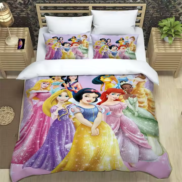 Juego de Ropa de Cama de Princesa con Funda de Edredón y Fundas de Almohada Impresión Digital 3D - 1