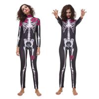 Body de esqueleto para fiesta de Halloween, mono de fantasma de diablo aterrador para niños y adultos, disfraces florales negros para el Día de Todos los Santos - details 2