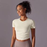 Camisetas deportivas de manga corta para mujer, camisetas deportivas de color sólido para entrenamiento, gimnasio, correr, ropa deportiva - details 29