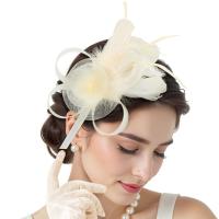 Vestido Formal, diadema de malla con plumas, sombrero pequeño Retro de lujo, diadema exquisita puesta en escena, diadema nupcial - details 12