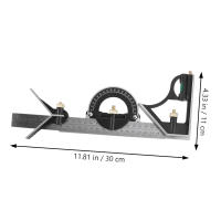 Regla Angulosa Cuadrada de Acero Inoxidable Herramientas de Medición Móvil para Carpintería Conjunto Combinado Multifuncional - details 4