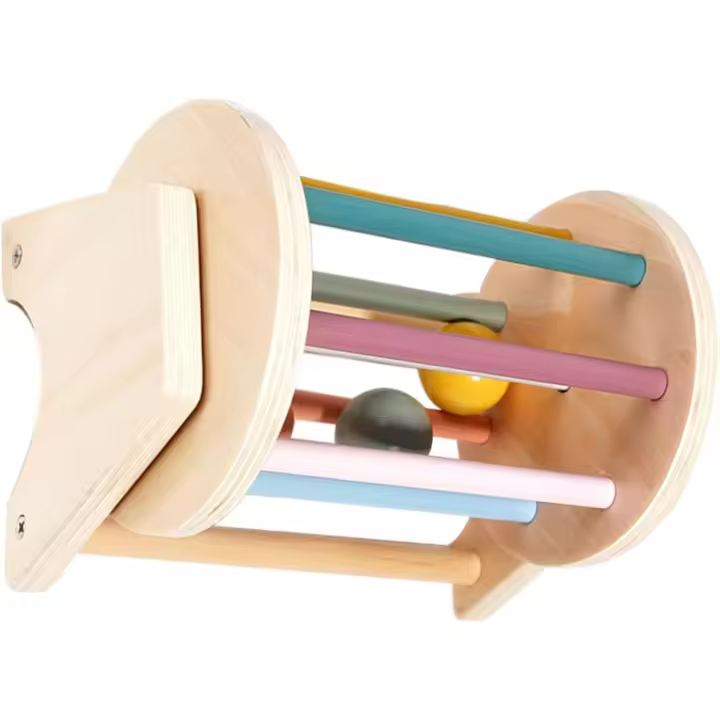 Tambor Textil Juguetes De Bebe Juguete para Niños Juguete Educativo para Niños Juguetes Sensoriales Madera Girar Bebé Kit - 1