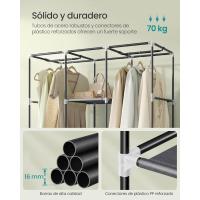 RYG12B Armario Armario organizador, Textil Plegable, Color Negro, 150 x 45 x 175 cm - details 15