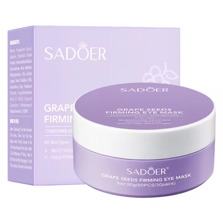 Parches de Ojos de Uva SADOER 60pcs Eliminación de Ojeras Hidratación y Firmación de Piel - 1