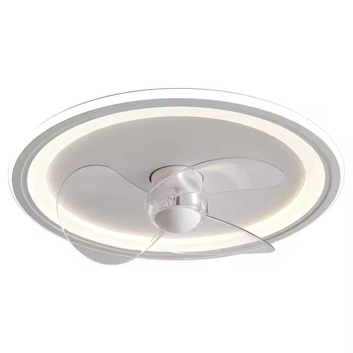 Ventilador de techo de 19,7 pulgadas, lámpara de araña LED regulable con control remoto, aspas invisibles - 1