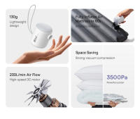 Inflador de Aire Portátil Baseus Compressor de Aire Inalámbrico para Acampar, Inflar Cama y Mat, Anillo de Natación Hecho en China - details 1
