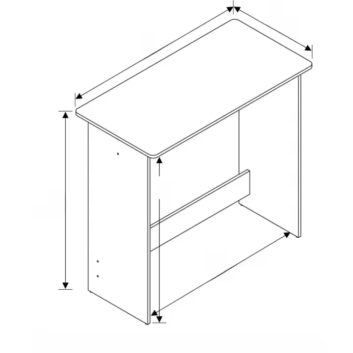 Escritorio Simplista 39,37 x 80 x 75,57 cm, Nogal, Rosa - 1