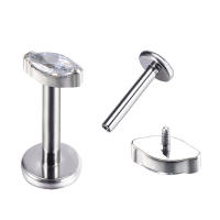 Piercing G23 de titanio para labio y Oreja, G23, labret, cartílago de la oreja, Tragus Helix, tornillo, ajuste superior, 16g, gótico, snug, joyería corporal, 1 ud. - details 6