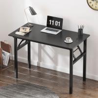 Mesa de Escritorio Plegable para computadora 80 x 40 x 75 cm Escritorio para computadora Escritorio de Oficina Mesa de Escritura, Mesa de Conferencia,Teca & Negro, AC5CB-8040-SH - details 5