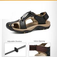 Sandalias cómodas de verano para hombre, zapatos informales de playa y exterior, antideslizantes, de tacón plano, de cuero - details 5