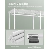 Armario de Ropa de Metal Duradero Estantes Ajustables, Barras para Colgar y Ganchos, Perchero Separable, Negro Tinta LGR431B01 - details 17