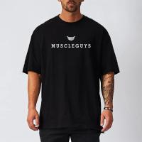 Oversized T Shirts Mens Dropped Shoulder Half Sleeve Tee Shirt Summer New Sports Hip Hop Style Loose Mesh Gym T-shirt Male - details 2