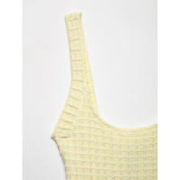 BUNO-2025 Vestido corto novedoso de verano con tirantes anchos y cuello redondo elástico, adecuado y dulce para mujer. - details 3