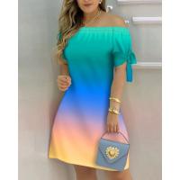 Vestido Estampado Sexy A La Moda Para Mujer, Vestido Acampanado De Manga Corta Con Hombros Descubiertos, Minivestidos Con Hombros Descubiertos Para Mujer - details 16
