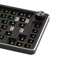 Kit de teclado mecánico de aluminio de 83 teclas con cable RGB, intercambiable en caliente, metal personalizado, teclados multifunción para juegos, plateado - details 1