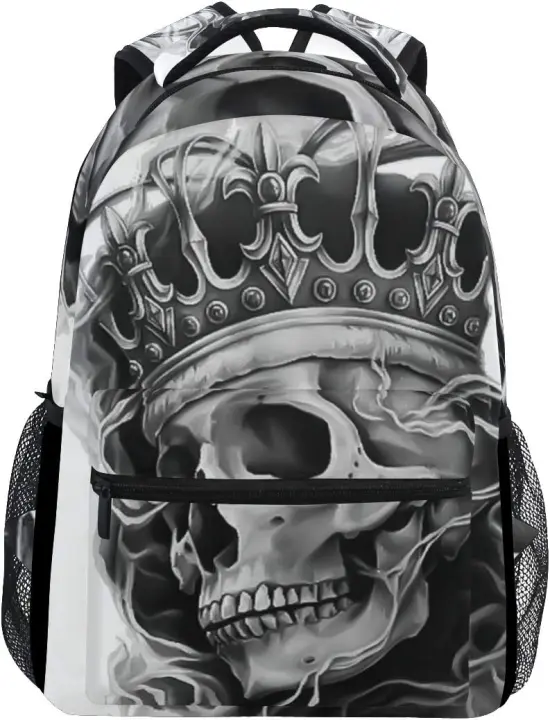 Mochila Abstracta de Calavera Mexicana Multifuncional para Escuela, Universidad, Viajes, Senderismo, Acampar Bolso de Lona para Niños - 1
