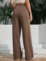 Pantalones de Manga Ancha de Alta Cintura para Mujer Primavera Otoño Pantalones Sueltos de Calidad con Cordón - details 26