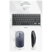 Kit de teclado y ratón inalámbricos, recargable, 2,4G, Bluetooth, teclas combinadas para IOS/Android/Windows, gris - details 4