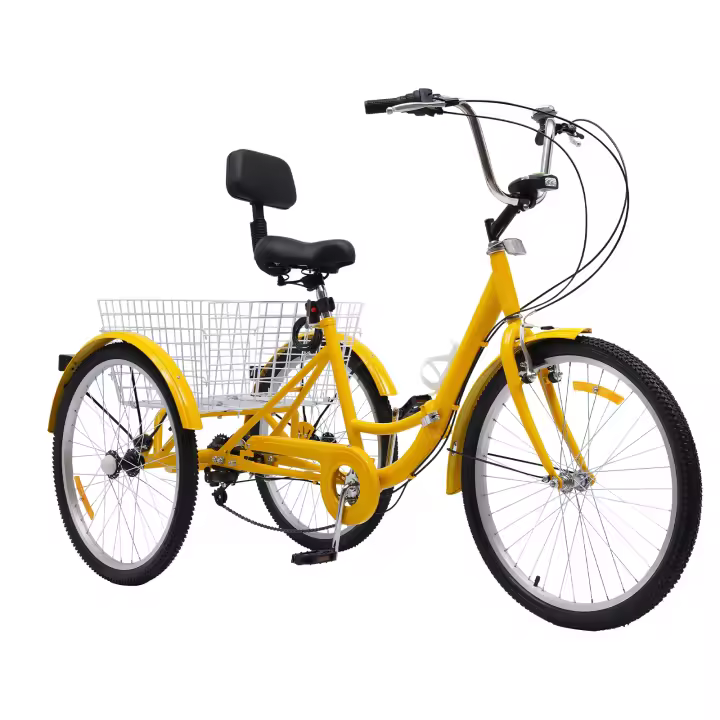 Bicicleta Plegable para Adultos con 24 Pulgadas 7 Marchas Carbono Aceleradora LED Luzes Cestas Ideal para Urbanos Unisex - 1