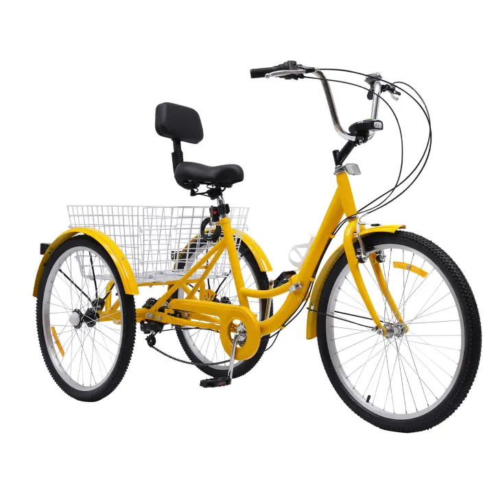 Bicicleta Plegable para Adultos con 24 Pulgadas 7 Marchas Carbono Aceleradora LED Luzes Cestas Ideal para Urbanos Unisex - 1