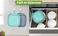 Accesorios de Silicona para Freidora de Aire y Microondas Utensilios de Cestas Cuadradas Reutilizables para Cocina y Comedor - details 2