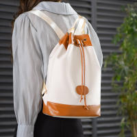 Mochila de cubo vintage para mujer, morral pequeño de viaje informal, resistente al agua, ligero - details 2