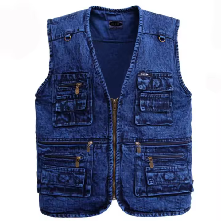 Chaleco ligero para hombre, chaqueta sin mangas de talla grande con múltiples bolsillos, cómoda y moderna. - 1