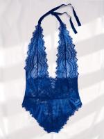 Peluche De Encaje Floral Sin Espalda Con Escote En V Profundo, Lencería Sexy Y Ropa Interior Para Mujer - details 7