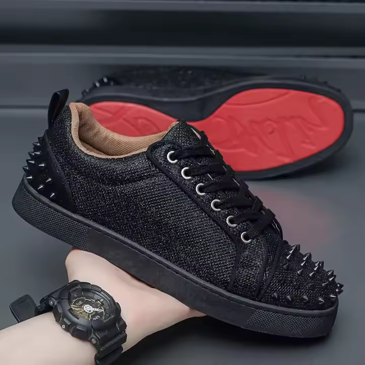 Zapatos Casuales De Placa Remachada Para Hombre, Transpirables Y Cómodos Zapatos Deportivos De Exterior, Zapatos Deportivos De Moda. - 1