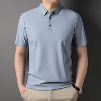 Nueva camiseta personalizada de verano de alta gama para hombre, Polo de marca de moda de negocios de manga corta de color sólido, cómodo y transpirable - details 29