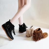 Botines de mujer con flecos planos, lujosas zapatillas góticas con hebilla de cinturón, diseño elegante, talla grande 43 - details 7