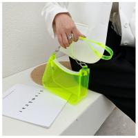 Bolso de hombro transparente de gelatina de moda, bolso de PVC de color sólido para la axila, bolso de viaje impermeable con cremallera. - details 5