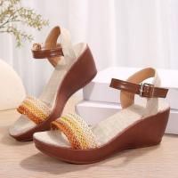 Sandalias de tacón de cuña para mujer, zapatos de verano - details 1