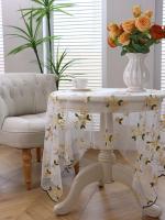 Mantel ENCE bordado con flores amarillas, gasa fina para salón, cocina, mesa central, picnic al aire libre, alfombra - details 1