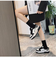 Zapatos blancos de plataforma de cuero, nuevas zapatillas versátiles en blanco y negro, zapatos de tablero de panda que aumentan la altura - details 14